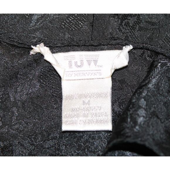 Vintage Black Jacquard Slip‎ Dress 90s Witchy Whimsigoth Party Lingerie Size M - Picture 3 of 8